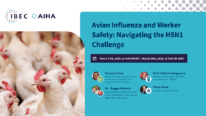 Banner showing information about the “Avian Influenza and Worker Safety: Navigating the H5N1 Challenge” event on March 27th, 2025.